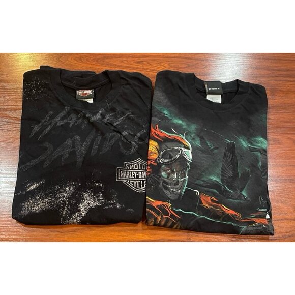 HARLEY DAVIDSON MENS LOT OF 2 SHIRTS SIZES LARGE - Picture 1 of 5